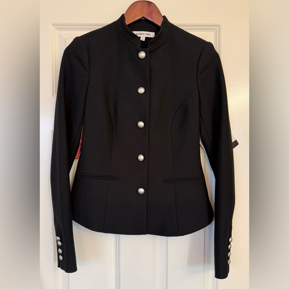 Elizabeth and James Black Blazer Size 4 Jacket Minimalist Chic Career Staple